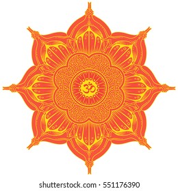 Vector background round Yoga mandala.