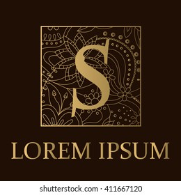 Vector background with S letter golden