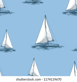 Vector background of of sailing yachts in the sea