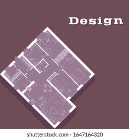 Vector background for sale of architectural projects of individual residential houses or construction of cottages