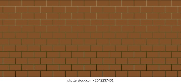 Vector background of a sand brick wall. The illustration features a repeating pattern of rectangular bricks with white and dark outlines, creating a clean and graphic representation of a brick wall.
