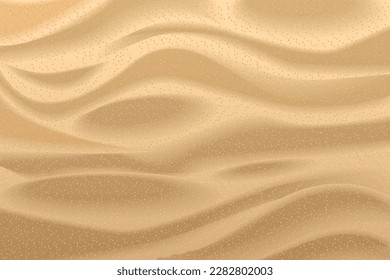 Vektorhintergrund. Sandstruktur. Draufsicht. Sandstrand für Hintergrund. Von oben anzeigen. Realistisch. Düne. Wüste.