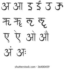 Vector background with sanskrit's alphabet
