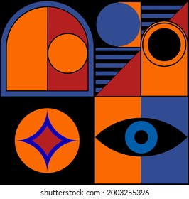 Vector background in the Scandinavian style.Modern design made of simple geometric shapes.