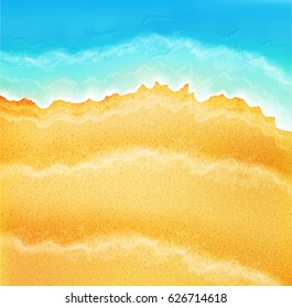 Vector background with sea sand and waves