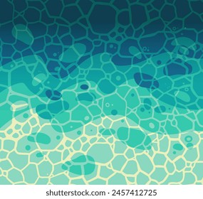 Fondo de Vector de agua de mar, océano, profundidad, espuma de mar