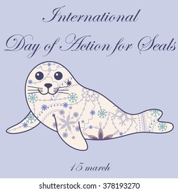 Vector background seal pup vintage
