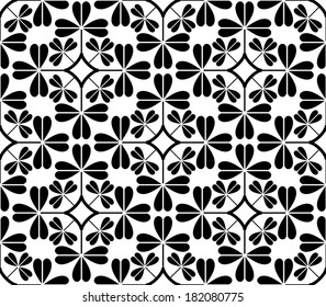Vector background of seamless black-and-white geometric pattern