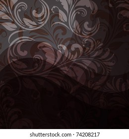 vector background with seamless floral pattern in grey, beige,  eps10, gradient mesh, clipping mask