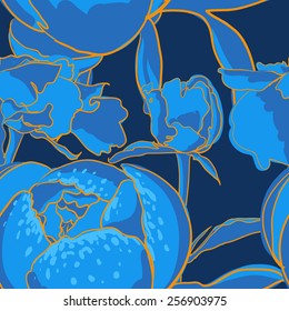 vector background Seamless floral background with peonies 