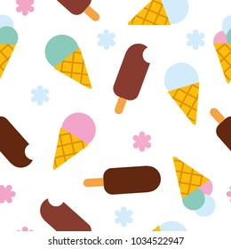 vector background seamless ice cream pattern