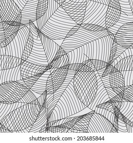 vector background, seamless pattern with black floral elements, geometric design, vector illustration