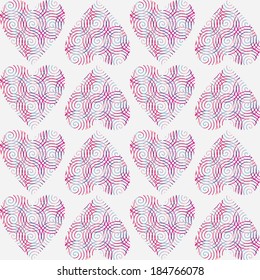 vector background,  seamless pattern with  blue, violet; pink; red elements, geometric design, vector illustration
