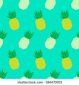 Vector background seamless pattern with color pineapples