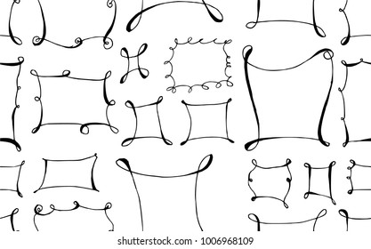Vector Background Seamless pattern with hand drawn Frame doodle