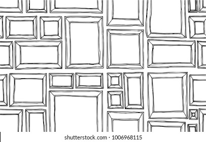 Vector Background Seamless pattern with hand drawn Frame doodle