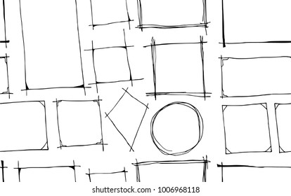 Vector Background Seamless pattern with hand drawn Frame doodle