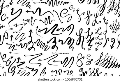 Vector Background Seamless pattern with hand drawn Arrow doodle