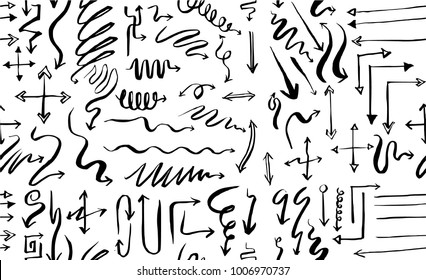 Vector Background Seamless pattern with hand drawn Arrow doodle