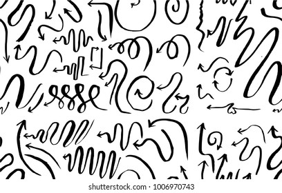 Vector Background Seamless pattern with hand drawn Arrow doodle