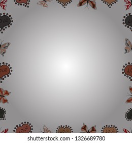 Vector Background seamless pattern with hand drawn Frame doodle. Doodle frame consists of white, orange and black border. Seamless.