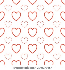 Vector background seamless pattern of heart shape