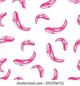 vector background seamless pattern with pink feathers, illustration. suitable for pastel linen, banner, covers