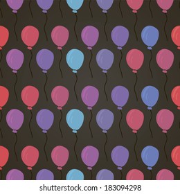 vector background, seamless pattern with red, violet, blue balloon, geometric design, vector illustration