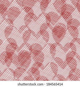 vector background,  seamless pattern with red hearts, geometric design, vector illustration