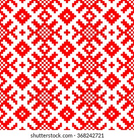 Vector background. Seamless pattern Slavic embroidery. Yarilo motive - Stock Vector