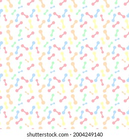 Vector background seamless pattern small molecular bar pastel colors  in flat style isolated