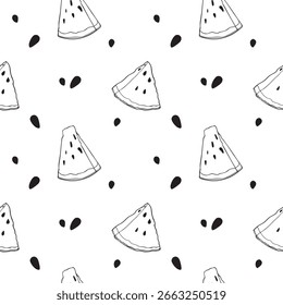 Vector background seamless pattern of watermelons