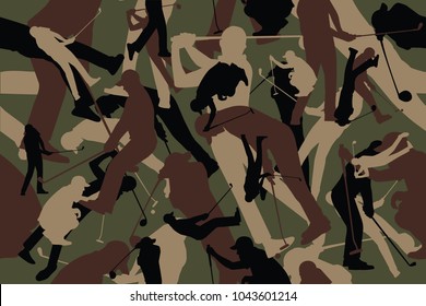 vector background of seamless soldier woodland gray golf camo pattern