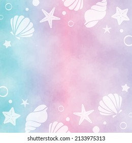 vector background with seashells for banners, cards, flyers, social media wallpapers, etc.