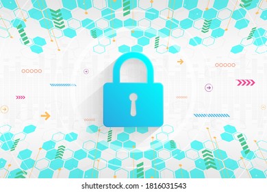 Vector background secure digital security system.