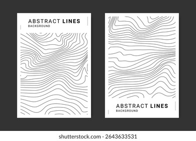 Vector background set of abstract wavy lines