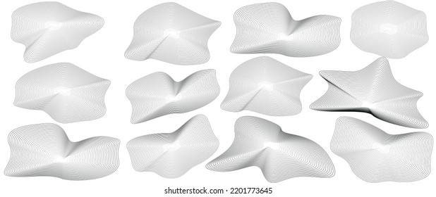 Vector background. Set of black thick lines. Lines in the shape of a circle. Geometric art. Design element for frame, logo, web pages, prints, posters, template, abstract vector background.