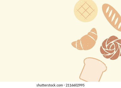 vector background with a set of breads and pastries for banners, cards, flyers, social media wallpapers, etc.