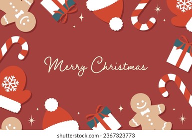 vector background with a set of Christmas icons for banners, cards, flyers, social media wallpapers, etc.