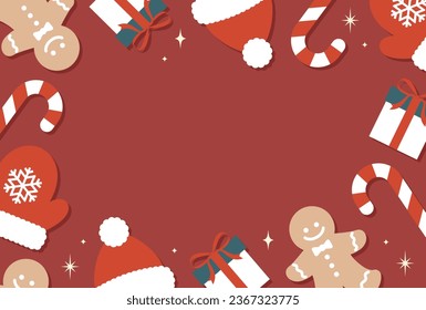 fondo vectorial con un conjunto de iconos de Navidad para carteles, tarjetas, volantes, fondos de pantalla de medios sociales, etc.