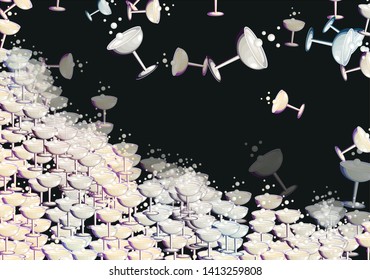 Vector background set of colorful cocktail glasses.Vector Illustration Drinks.Good for restaurant or bar menu design