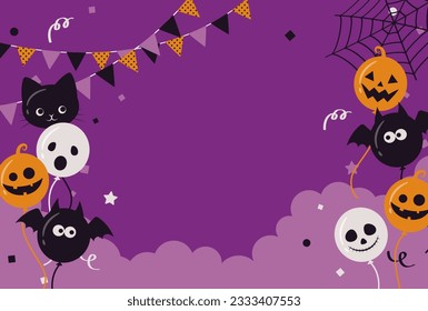vector background with a set of halloween balloons for banners, cards, flyers, social media wallpapers, etc.