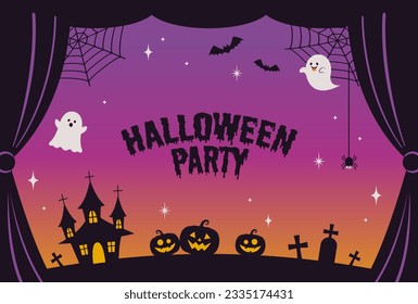 vector background with a set of halloween icons for banners, cards, flyers, social media wallpapers, etc.