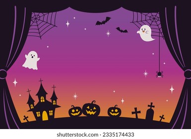 vector background with a set of halloween icons for banners, cards, flyers, social media wallpapers, etc.