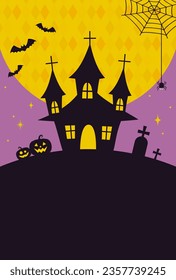 vector background with a set of halloween icons for banners, cards, flyers, social media wallpapers, etc.