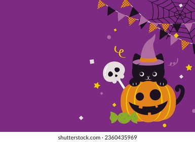 vector background with a set of halloween party icons for banners, cards, flyers, social media wallpapers, etc.
