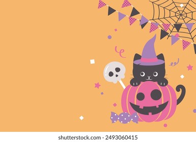 vector background with a set of halloween party icons for banners, cards, flyers, social media wallpapers, etc.