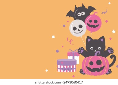 vector background with a set of halloween party icons for banners, cards, flyers, social media wallpapers, etc.