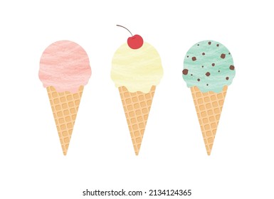 vector background with a set of ice cream cone for banners, cards, flyers, social media wallpapers, etc.
