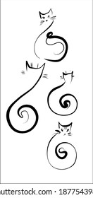 
vector background Set  with the image of cat for logo design 